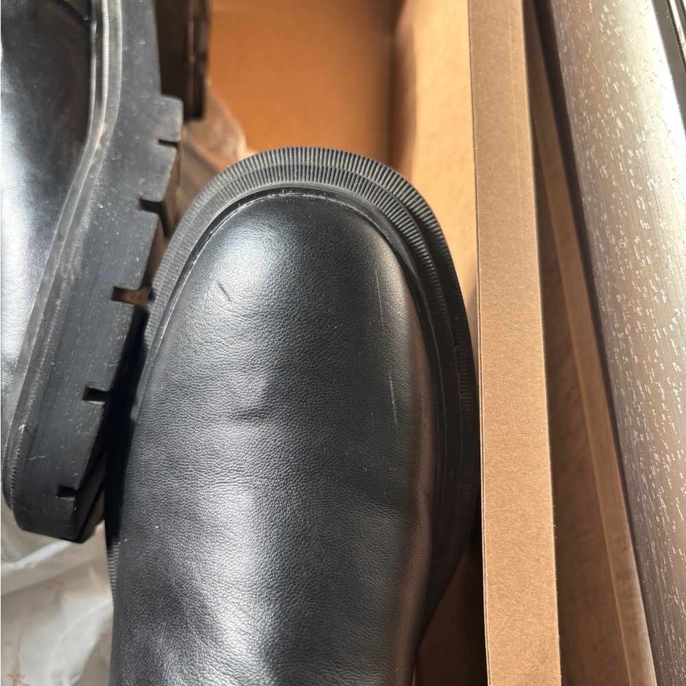 Zara Black Over-the-Knee Leather Boots - Picture 5 of 9